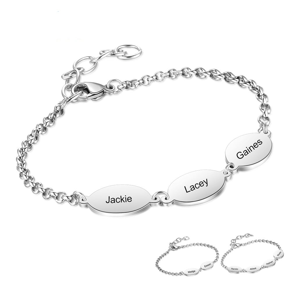 Personalized Name Engraved Chain Bracelets (2-4 names!)