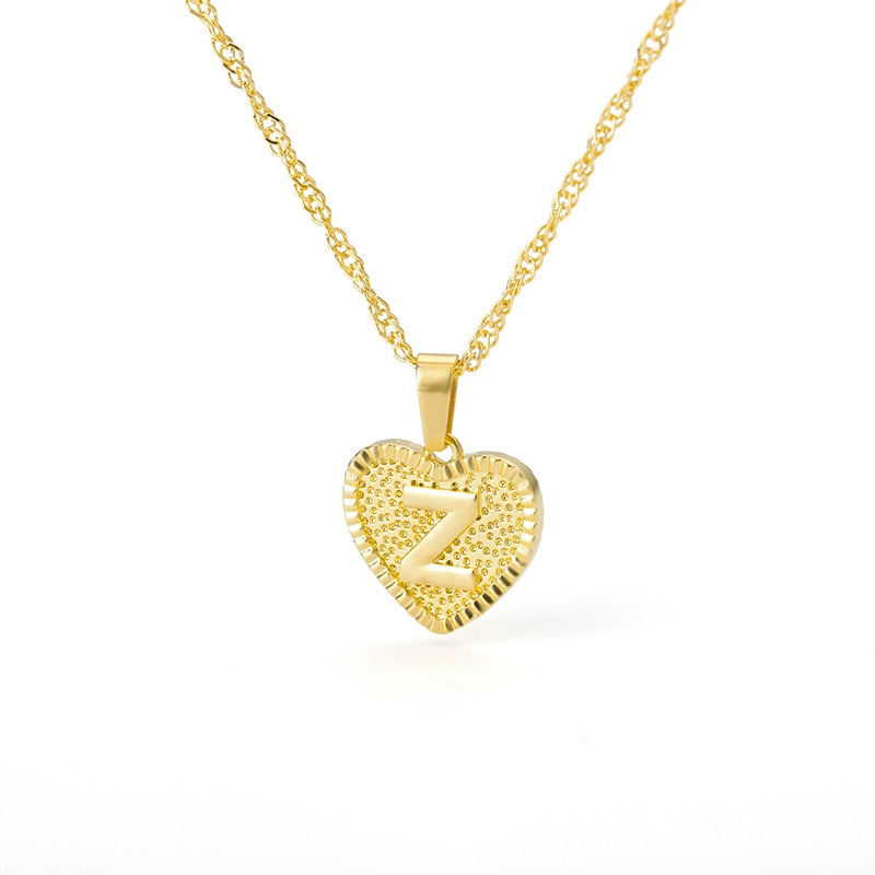 A-Z Initial Letter Heart Necklace