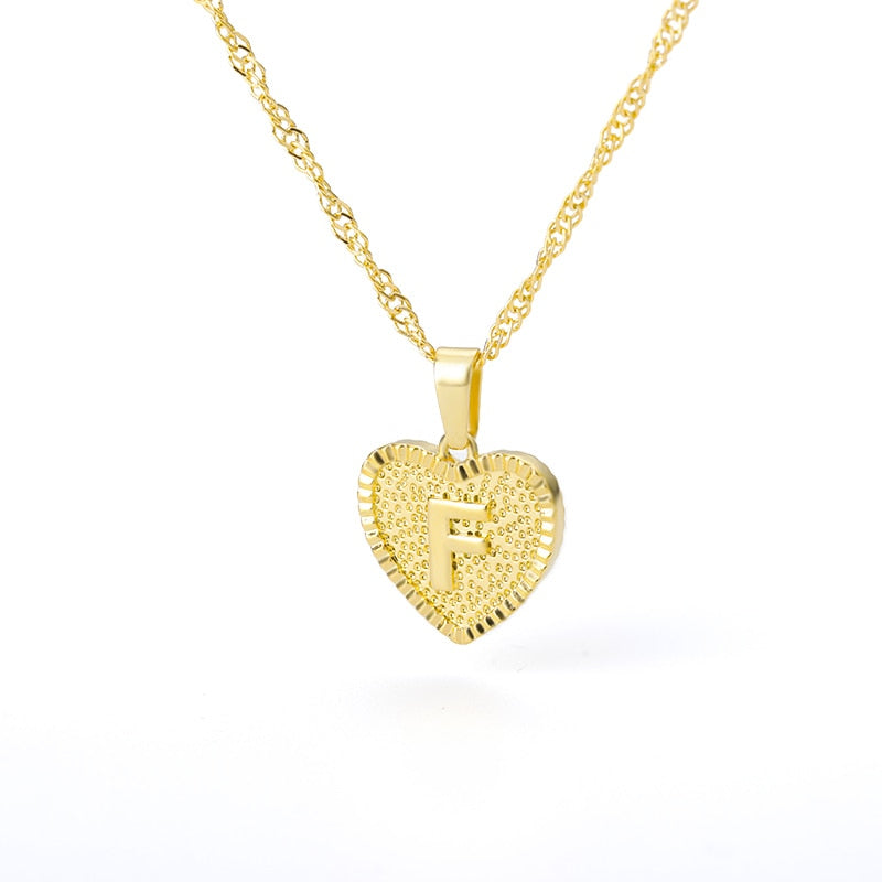 A-Z Initial Letter Heart Necklace