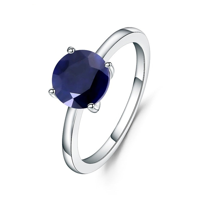 Round Cut Simplistic Sapphire Ring