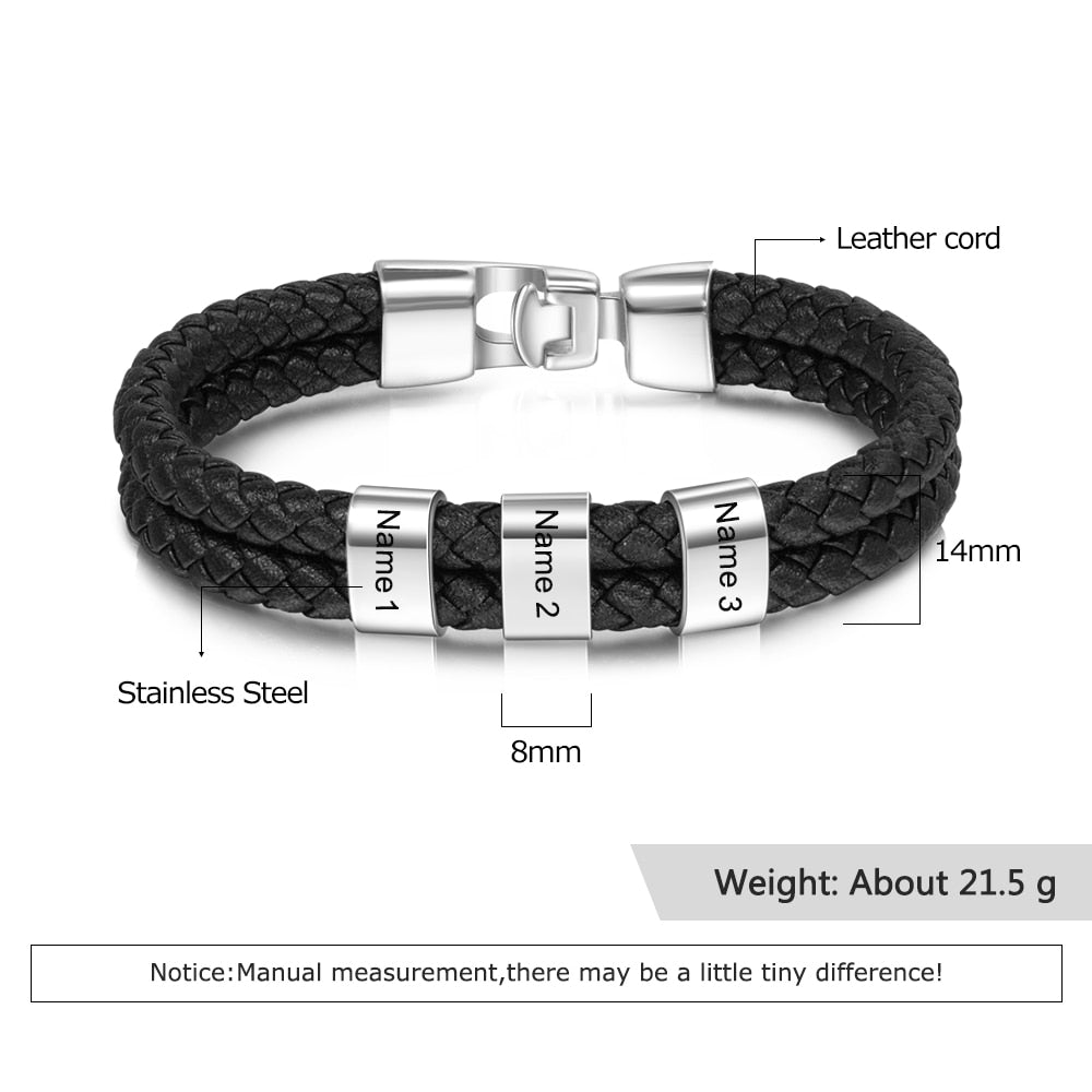 Personalized Engraved Rope Bracelets (1-8 Names or Words)