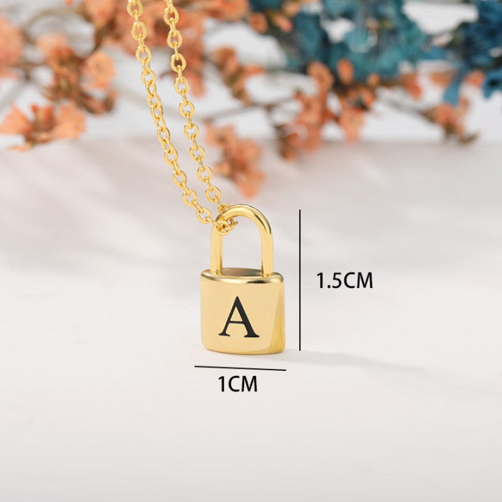 Padlock Necklace With Your Custom Initial