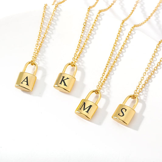 Padlock Necklace With Your Custom Initial